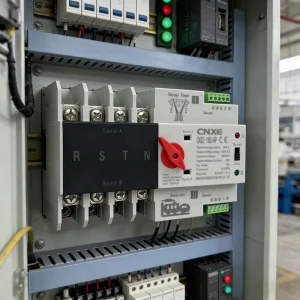 4P 100A Dual Power Automatic Transfer Switch CNXE CXQ2 100/4P 400VAC PC Class 10kA Breaking Capacity Household Use Mains