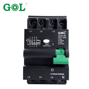 4P 16A Overload Earth Leakage Switch RCBO 230V 10000 Cycles