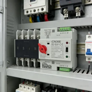 4P 3 Phase 220V DIN Rail ATS PV Inverter Dual Power Automatic Transfer Selector Switches 100A Conversion Changeover Switch