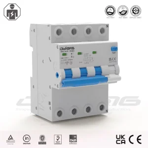 4P 72mm 380V 10kA RCBO 30mA Residual Current Circuit Breaker Overcurrent Protection Industrial Household Use Din Rail Mount