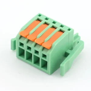 4P Brass Terminal Blocks 3.81mm Pitch Plug in Type PCB Mount 300V 10A Rated Current