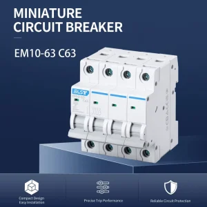 4P C63 63A 10kA AC230/400V Miniature Circuit Breaker for Heavy Load Power Distribution