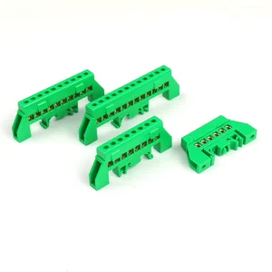 4P Earth Bar Natural Blue Screw Terminal DIN Rail Terminal Blocks PA 10A for Underground Use Made Durable Copper