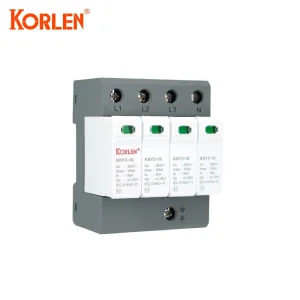 4P Industrial Lightning Protection T2 SPD Surge Protector for Solar Systems with DIN Rail Mounting