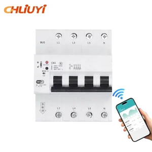 4P Intelligent Miniature Circuit Breaker Plastic Earth Leakage Protection Smart IoT Automation Control 16 63A 6kA Breaking DIN