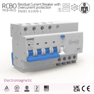 4P RCBO MCB+RCD Residual Current Circuit Breaker Overcurrent Protection Electromagnetic AC IEC EN 61009 Industrial Household