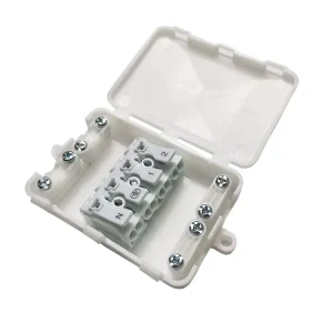 4P Terminal Junction Box Lighting Fixtures Dustproof And Anti fog Four in Four out White Plastic Junction Box