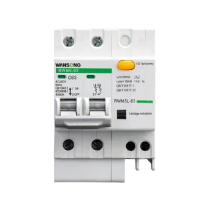 4P and 2P RCCB Miniature Circuit Breakers 63A and 25-40A 30mA 2 Pole Earth Leakage 6kA D/C RWM5L-63