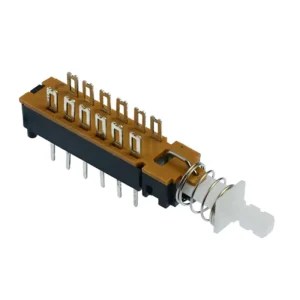 4PDT Push Button Switch Through Hole Right Angle