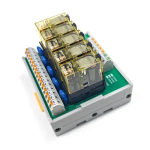 5 Channel 8A Plug-In Relay Module 220VAC DIN Rail Mount Output Board 1NO1NC PLC Signal Module for Industrial Control