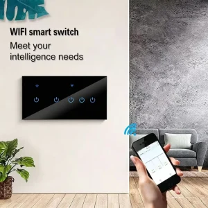 5 Gang 146 Type Wifi Light Switch Touch Button Wifi Smart Switch Tuya Zigbee Matters Supports Google Home & Alexa Voice Control