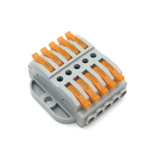 5 Pin Quick Wire Connector Universal Compact Wiring Cable Connector Push in Terminal Block with Fixing Panel