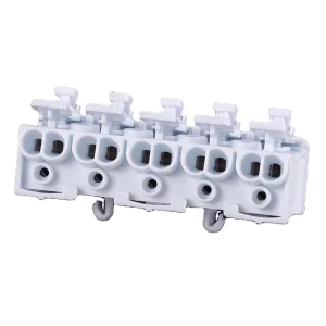 5 Pole Spring Loaded Terminal Blocks Quick Connect Wire Connectors with Secure Fixed Snaps