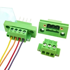 5.08mm Pitch Complete Male and Female Through Wall Screw Terminal Block Set with Flange Tool Free Connection