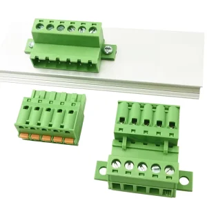 5.08mm Pitch Male Female Complete Terminal Block Set Secure Mount Male Header with Female Spring Plug Inline Mating Type