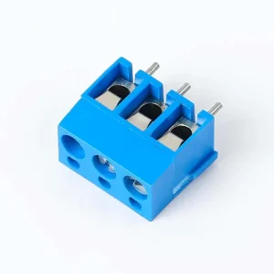 5.0mm Pitch 300 PCB Pluggable Terminal Block Screw Type Wire Connector Straight Pin Blue PA66 Material 10A Rated Current