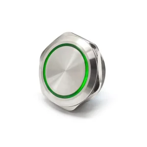 50mm Push Button Switches with Pin Zinc Plating Black or Chrome Housing Power Ring and Symbol Illuminated Waterproof