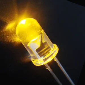580nm 30 Degree 5mm Yellow Round Head Through Hole Gold Thread Conductor Super Bright Traffic LED Light