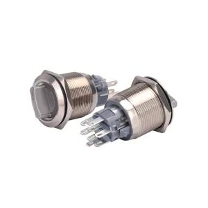 5A Metal Push Button Switch 3 Position Rotary Switch Waterproof Stainless Steel for Industrial Machinery
