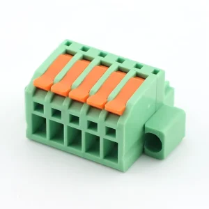 5P Brass Terminal Blocks 3.81mm Pitch Plug-in Screw Type PCB Connectors 300V 10A Green -20-105
