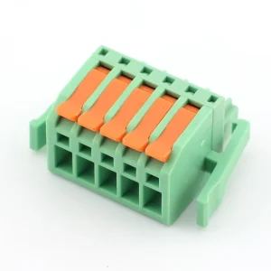 5P Brass Terminal Blocks 3.81mm Plug in Type Pluggable Buckle PCB Connectors 300V 10A