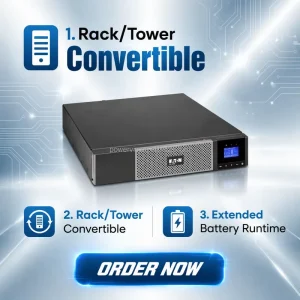 5PX1000IRT2UG2 UPS 1000VA 1000W Online Double Conversion Rack Tower 2U with 8 C13 & C14 Input for Data Center