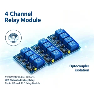 5V 4 Channel Relay Module Optocoupler Isolated 4 Way PLC Relay Board Industrial Control Power Driver Module
