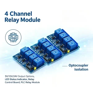 5V 4 Channel Relay Module Optocoupler Isolation Relay Control Board LED Indicator 5V 12V 24V PLC Automation Control Module