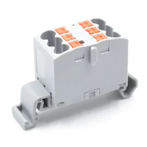 6*2.5-D Distribution Terminal Block 450V 24A 6-connections Push-in Connection 0.14-2.5mm² DIN Rail Adapter Mounting