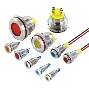 6/8/10/12/16/19mm Signal Lamp With Wire 3V 6V 12V LED Waterproof Metal Indicator Light For Mechanical Equipment