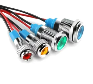 6 8 10 12mm Metal Indicator Light Waterproof LED Indicator Light Red Yellow Green Blue White Signal Lamp with Wire 6 12 24 220