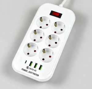 6/8/10 Outlets EU Surge Protector Power Strip With 3USB+Type-C Fast Charge Extension Cord 16A Extension Power Socket