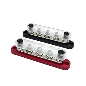 6 Hole Copper Terminal Block Busbar 12V 300A Insulated Power Distribution Bar for Industrial Wiring
