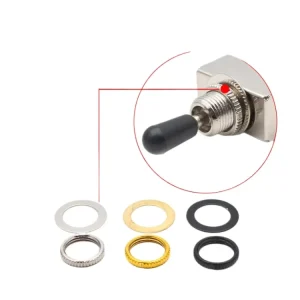 6 Sets Thread M12 Toggle Switch Nut Washer Pickup Selector Switch Nut Gasket for Electric Guitar Accessories