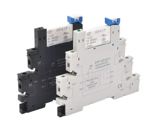 6.2mm Thin Type HF41F Electromagnetic Relay + 41F 1Z C2 1 Base 6A 4kV Insulation for Industrial Control