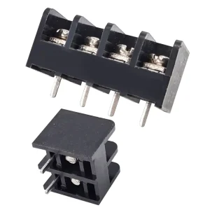 6.35mm Pitch High Current Industrial PCB Barrier Terminal Block Black Screw Power Strip 2-12 Positions