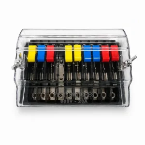 600V 20A 3P 4W 10Pole Test Switch Box Prevents CT Open Circuit Meter Mounting Shorting Terminal Block for KWH Meter No Power Cut