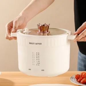 600W Fast Cook Electric Micro Pressure Pot See Through Lid Multi Function Cooker for Quick Meals Porridge & Hot Pot Easy Clean