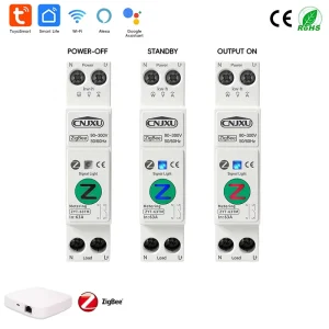 63A 1P Tuya Zigbee Wifi Circuit Breaker Energy Meter Kwh Metering Monitoring Mcb Timer Relay Voltage Ampere Protection