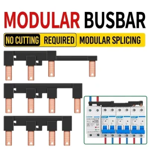 63A 2P 4 Ways Copper Busbar Pin Type Terminal Block Connector for 1P+N Over Under Voltage Protector CE