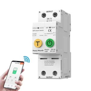 63A 2P Tuya WiFi Smart Timer Control Circuit Breaker Over Current Under Voltage Protection Power Monitor Adjustable Switch