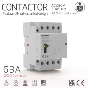63A 4NO Modular Rail Mounted Contactors for AC Industrial Automation Commercial Applications IEC 60947 CE Compliant