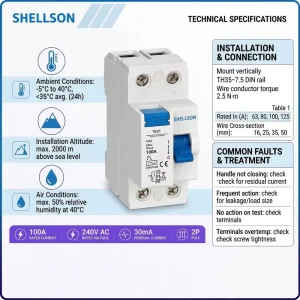 63A RCBO 6kA 1P+N Residual Current Operated Circuit Breaker Mini Residual Electrical Circuit Breaker