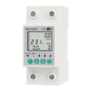 63A TUYA WiFi Smart Earth Leakage Circuit Breaker Over Under Voltage Protector Remote Control Switch Energy Power kWh Meter