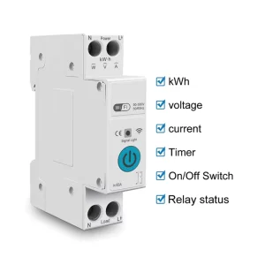 63A WiFi Smart Circuit Breaker with Energy Meter Over Voltage Under Voltage Over Current Protection