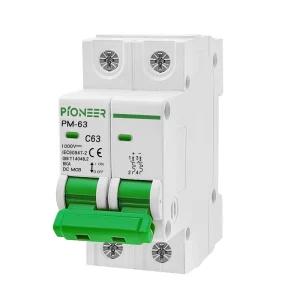 6KA 2P 32A 1000V IP20 Li Protection Solar System DC Miniature Circuit Breaker MCB Low Voltage DIN Rail PA66