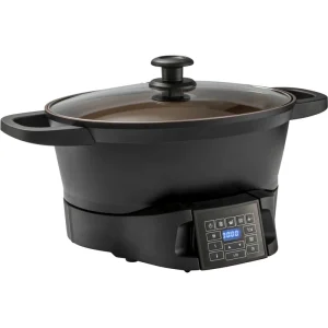 6L Smart Electric Slow Cooker Sous Vide Adjustable Temperature Time 8 Functions Portable Waterproof Plastic for Household Use