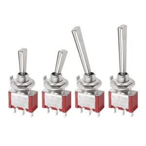 6MM Red Flat Handle Toggle Switch MTS 102 Mini Rocker Switch Latching Reset Type for RC Airplane Remote Control