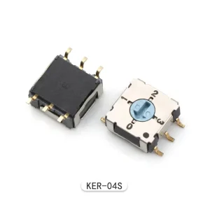 6PINS SMT Mini Rotary Dip Switch SMD 4 Position Code Selector Silver SPST RoHS Certified 0.5A 50V