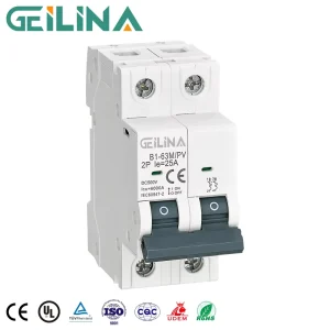 6kA 230V 2Pole 63-125A Single Phase Electrical DC MCB for PV Solar System Circuit Breaker Switch
